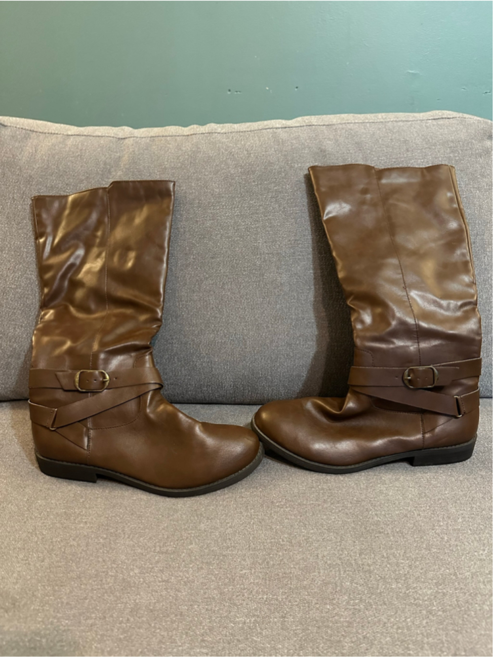 Style & Co. Brown Knee-High Boots Madixe Size 8.5 Faux Leather